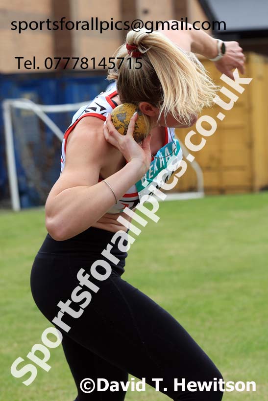 Womens Heptathlon Shot Putt, 2024 EAP International Combined events, Hewcham, Northumberland.  Photo: David T. Hewitson/Sports for All Pics